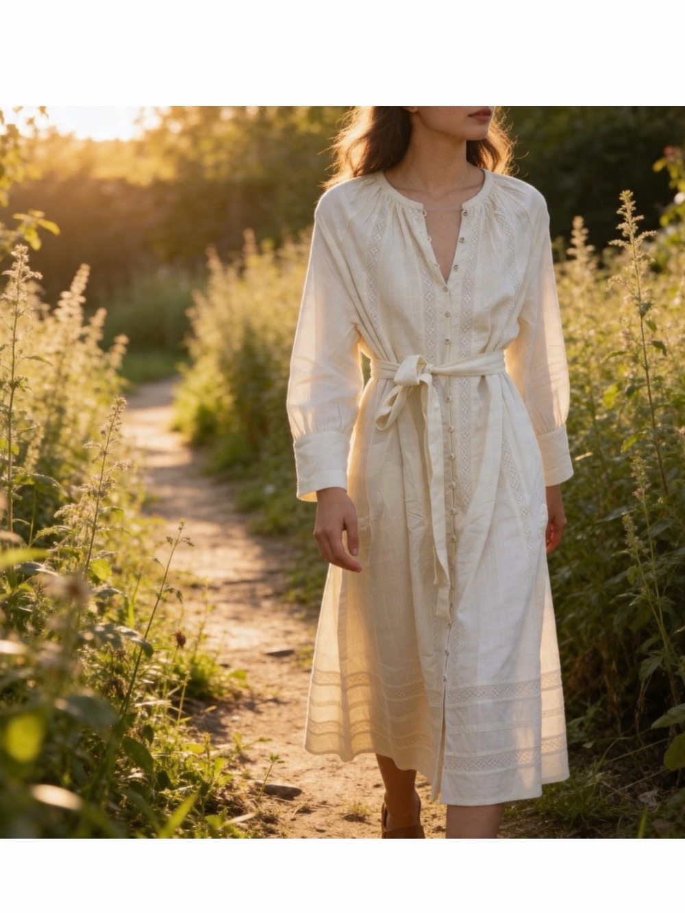 Spell Serendipity Lace Button Through Dress in Jasmine